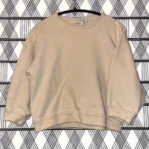 Olivaceous cropped sweatshirt Top beige baby tan 100% cotton
